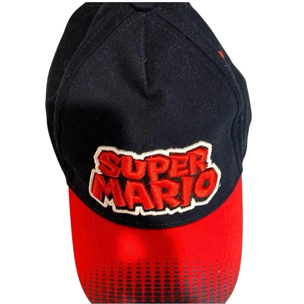 NINTENDO Cap Kids Super Mario Ballcap Embroidered Logo Novelty Youth Navy Red